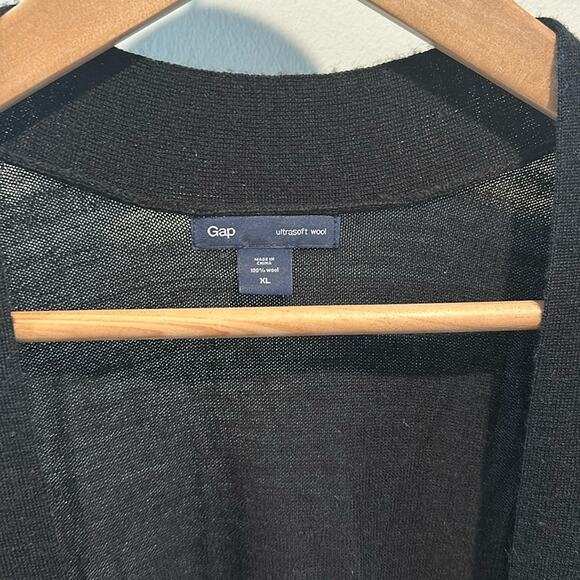 GAP XL Black Ultrasoft Wool Open Front Cardigan Sweater - Picture 2 of 6